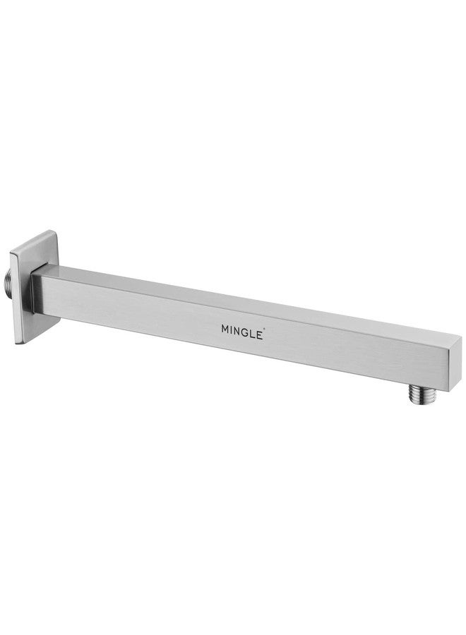 Mingle Square Shower Arm with Wall Flange | Premium Stainless Steel Shower Arm for Overhead Showers | Chrome Finish Shower Holder (SASQ-ARM-24INCH) - Image 1